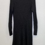 United Colors Of Benetton Gray Knit Long Sleeve Midi Dress w/ Faux Fur Sz M Wool Photo 4