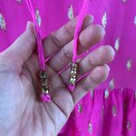 Lilly Pulitzer  Tensley Silk Top Raz Berry Diamond Metallic Size S Photo 7