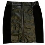 WILDCAT Black Faux Leather & Side Strip Short Full Zip Mini Skirt ~ Women's MED Photo 2