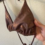TAN + Lines by Sivan Ayla Chocolate Brown Shimmery Bikini Set M/L Summer Vacay Size M Photo 2