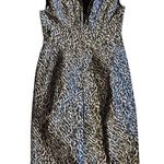 Irene Van Ryb Mid Length Leopard Print Classic Dress Size 40 US 8 Designer Gray Photo 1