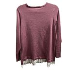 Avenue The  Sweater Women's Pink White Lace Hem Size 14/16 Extra Large Stretch Photo 3