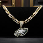 NFL Philadelphia Eagles Necklace Pendant Cuban Chain Link Football Jewelry Photo 0