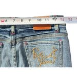 Vtg Y2K Request Distressed Rhinestone Embellish Light Wash Blue Jean 26 Dopamine Photo 5