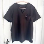 FIGS Technical Collection Catarina One Pocket Scrub Top Black Short Sleeve Large Photo 0