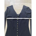 Vintage 90s Halla in LA Womens L Black Waffle Knit Gothic Dress Gold‎ Buttons Size L Photo 2