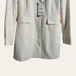 ZARA Cream Collarless Button Front Single Breasted Blazer Jacket Size L Photo 3