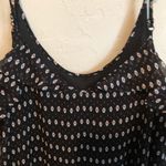 Who What Wear Black Abstract Floral MIDI Dress Photo 6