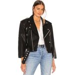 Pistola Blaine ‘80s Faux Leather Black Moto Jacket Full Zip Women’s Size Small Photo 1