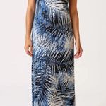 Mario Serrani Italy Blue Tropical Printed Maxi Dress - Size XL Photo 0