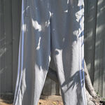 Adidas  Gray Track Pants with White Stripes Sz S Photo 0