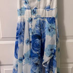 Sequin Hearts NWT  Blue and White Floral High Low Dress Photo 0