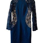 Enfocus Studio Navy & Tan Inset Lace Bodycon Mini Dress Photo 1