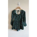 Charlie Holiday Leopard Print Long Sleeve Square Neck Romper 4 Photo 1