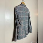 Bershka SALE! Gray Plaid Long Linen Blend Blazer Size S EUC Photo 3