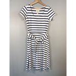 Hope & Henry Short Sleeve Tie Front Striped Dress White & Navy Size S Nautical Photo 2