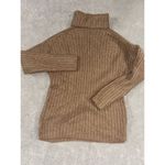Abercrombie & Fitch  Brown‎ Chunky Knit Turtleneck Sweater Small Split Hem EUC Photo 2