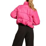 RUNAWAY THE LABEL  Cropped Puffer Jacket Pink Size Small NWT Photo 2