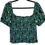 Dolan Anthropologie Left Coast Smocked Puff Sleeve Toucan Tropical Size Large Photo 1
