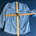 Talbots Blue Paisley Button Down Shirt Size 12 Photo 7