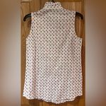 J. McLaughlin  White Cherry Print Ruffle Sleeveless Button Down Blouse‎ Size XS Photo 8
