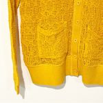 Free People  FP Beach Size Small Open Knit Mustard Yellow Cardigan Photo 2