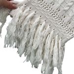 CAbi Cream Ivory Fringe Fiesta Poncho Open Knit Half Sleeve Sweater Top size M Photo 9