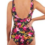 Seekers Australia Fuchsia Blooms Bella Tropical Print One Piece Swimsuit Size 10 Pink Photo 3
