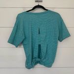 GapFit Women’s Small Blue White Striped Tee Photo 3