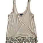 American Eagle Sequin Mesh Scallop Tank Top Photo 0