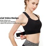 Sports Bras Women's Short Tank Top Zipper Front XL Adjustable Straps black gym Photo 6