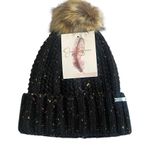 Jessica Simpson Beanie Hat Womens OS Black Knit Speckled Photo 0
