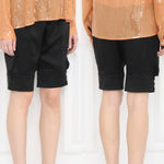 Emporio Armani Ready-To-Wear Silk Balloon Shorts Black Womens Size IT 40 / US 4 Photo 1