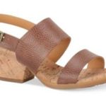 Kork-Ease  Vienna Brown Leather Cork Wedge Sandals Womens Double Strap Adjustable Photo 1