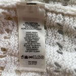 DKNY Women M Open Knit Cardigan Crochet Buttoned Sweater V-Neck 3/4 Sleeve Cream Photo 10