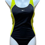 Nike Racerback 1 Piece Swimsuit Black Yellow 16 Photo 0