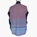 Ming Wang NWT  Pink and Black Striped Side Buttoned Sweater Cardigan‎ Vest Sz M Photo 2