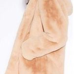 Apparis Maria Faux Fur Coat Brown Plush Women’s Size Small Hooded Open Front Photo 1