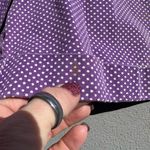 Vintage 80s Skoozi Purple White Dot Polka Hemmed Wide Leg Jean Shorts Size M Photo 3