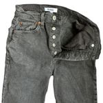 RE/DONE Women's Button Fly Stretch High Rise Ankle Crop Jean Faded Stone Size 24 Photo 3