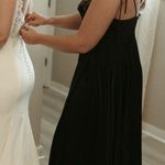 Black Satin floor length dress Size L Photo 1