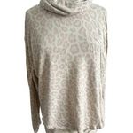 Splendid Ultra Soft Leopard Print Cowl Neck Pullover Top Medium Photo 0