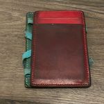 J.Crew Vintage Red and Teal  Flip Wallet, very used condition Photo 0