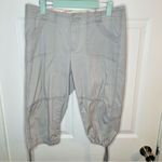 Lee Women's Casual Gray Crop Capri Pants Tie Hem 8 Photo 3