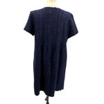 Anna Sui Anna‎ Sui Swing Mod Dress Tweed Boucle Knit Short Sleeve Purple Black Size 12 Photo 6
