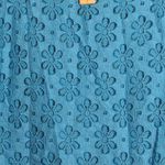 Lilly Pulitzer  Poppy Lace Top Turquoise Floral Eyelet Short Sleeve Resort M Photo 1