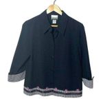 Fashion Bug Vintage Embroidered Floral Blazer in Black/White/Pink Size MP Photo 1