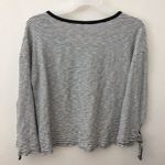 Gap  Short Sleeve Slub Cotton Black White Stripe Tie Shirt Womens Small Photo 7