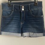 Wallflower Blue Denim Women's Roll Cuff Cotton Blend Stretch Jean Shorts Size undefined Photo 7