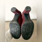 Clarks  Chunky Round Toe Heel in Burgundy Suede Leather - Size 6 Photo 6